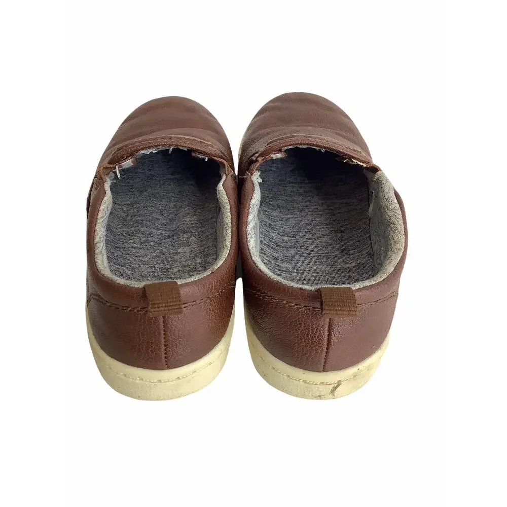 Carter's Boys Brown Faux Leather Slip On Loafers Kid's Youth Size 12